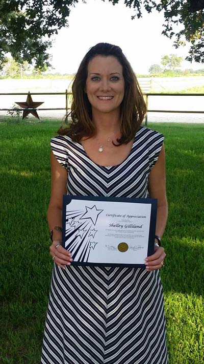 Gilliland Honored for Leadership Shelley Gilliland